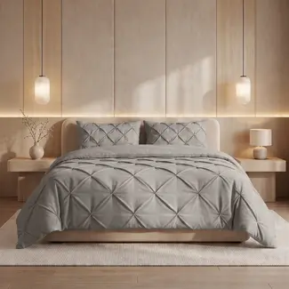 Sleeptime Lazy dekbed zonder overtrek Pintuck - grijs - exclusief kussensloop
