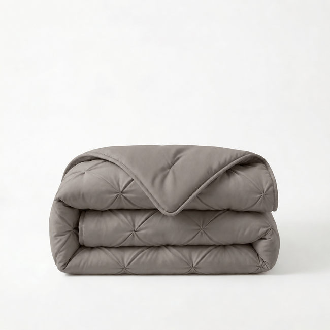 Lazy dekbed zonder overtrek Pintuck - grijs - exclusief kussensloop