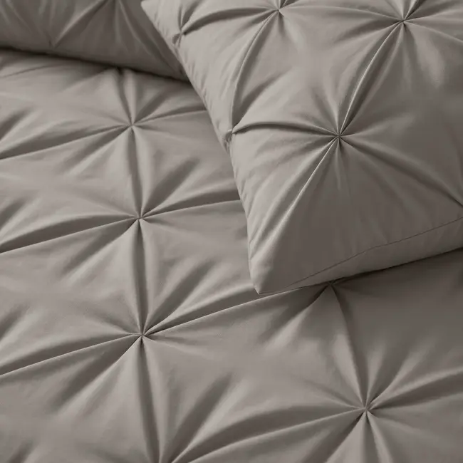 Lazy dekbed zonder overtrek Pintuck - grijs - exclusief kussensloop
