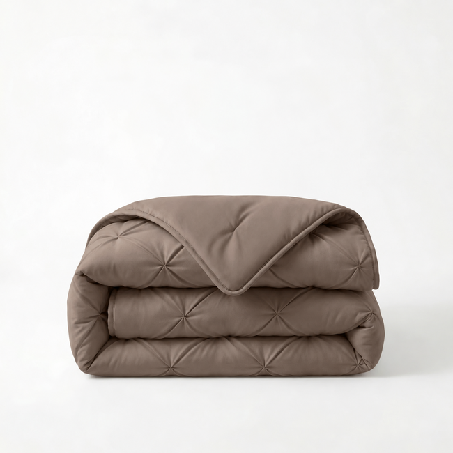 Lazy dekbed zonder overtrek Pintuck - taupe - exclusief kussensloop