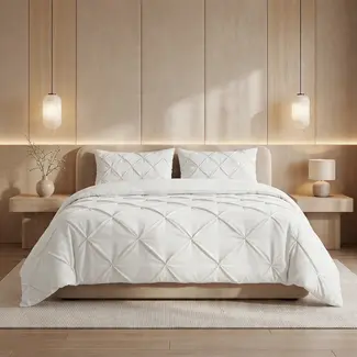 Sleeptime Lazy dekbed zonder overtrek Pintuck - off white - exclusief kussensloop