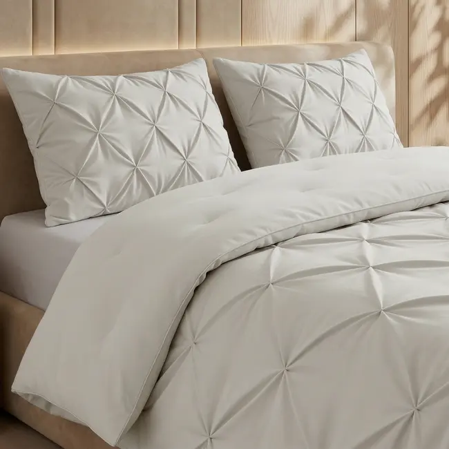 Lazy dekbed zonder overtrek Pintuck - off white - exclusief kussensloop