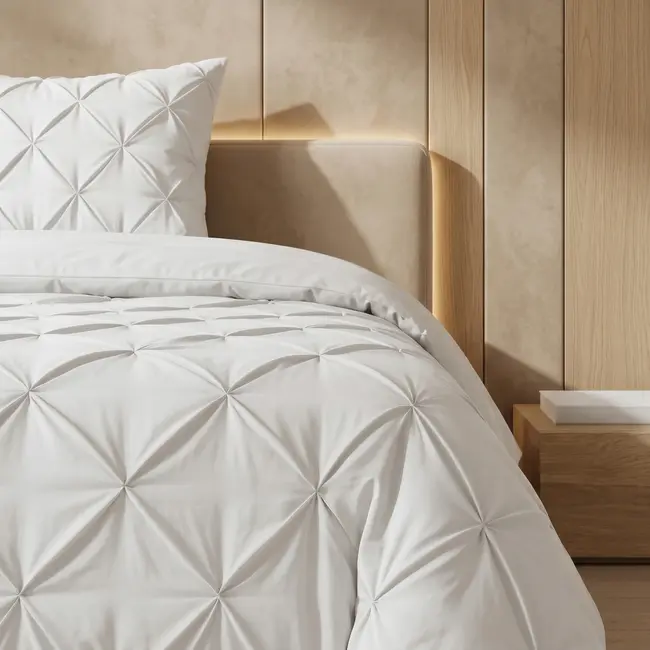 Lazy dekbed zonder overtrek Pintuck - off white - exclusief kussensloop