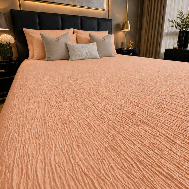 Mousseline hoeslaken - roze - microvezel