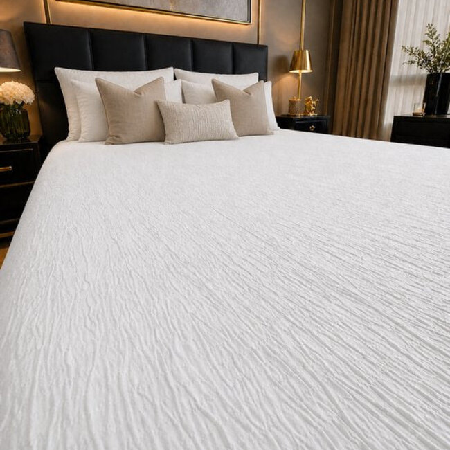 Mousseline hoeslaken - wit - microvezel