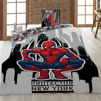 Disney & Licentie Polykatoen kinderdekbedovertrek Spiderman - Protect the City - eenpersoons (140x200 + 65x65 cm)