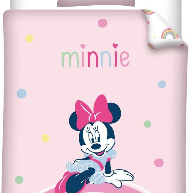 Kinderdekbedovertrek Minnie Mouse - polykatoen - 1-persoons (140x200 + 65x65 cm)