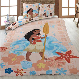 Disney & Licentie Kinderdekbedovertrek Vaiana - Warrior - polykatoen - 1-persoons (140x200 + 65x65 cm)