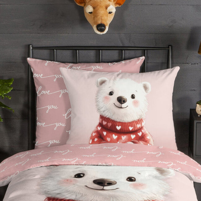 Kinderdekbedovertrek Perdy - flanel - eenpersoons - 140x220 + 60x70 cm