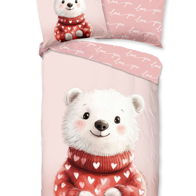 Kinderdekbedovertrek Perdy - flanel - eenpersoons - 140x220 + 60x70 cm