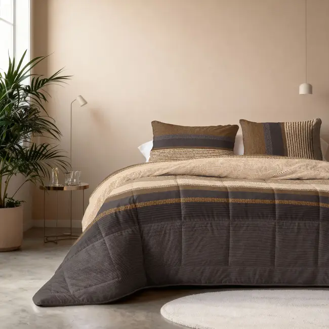 Lazy dekbed zonder overtrek Marina incl. kussensloop - Taupe