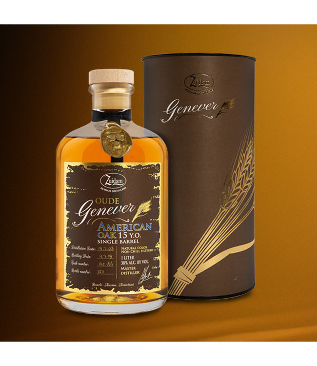Zuidam 15 Jaar Oude Jenever Single Barrel American Oak 1,00 ltr 38%