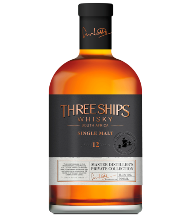 Three Ships 12 Years Old African Single Malt 0,70 ltr 46,3% - Whiskysite.nl  World of Fine Spirits