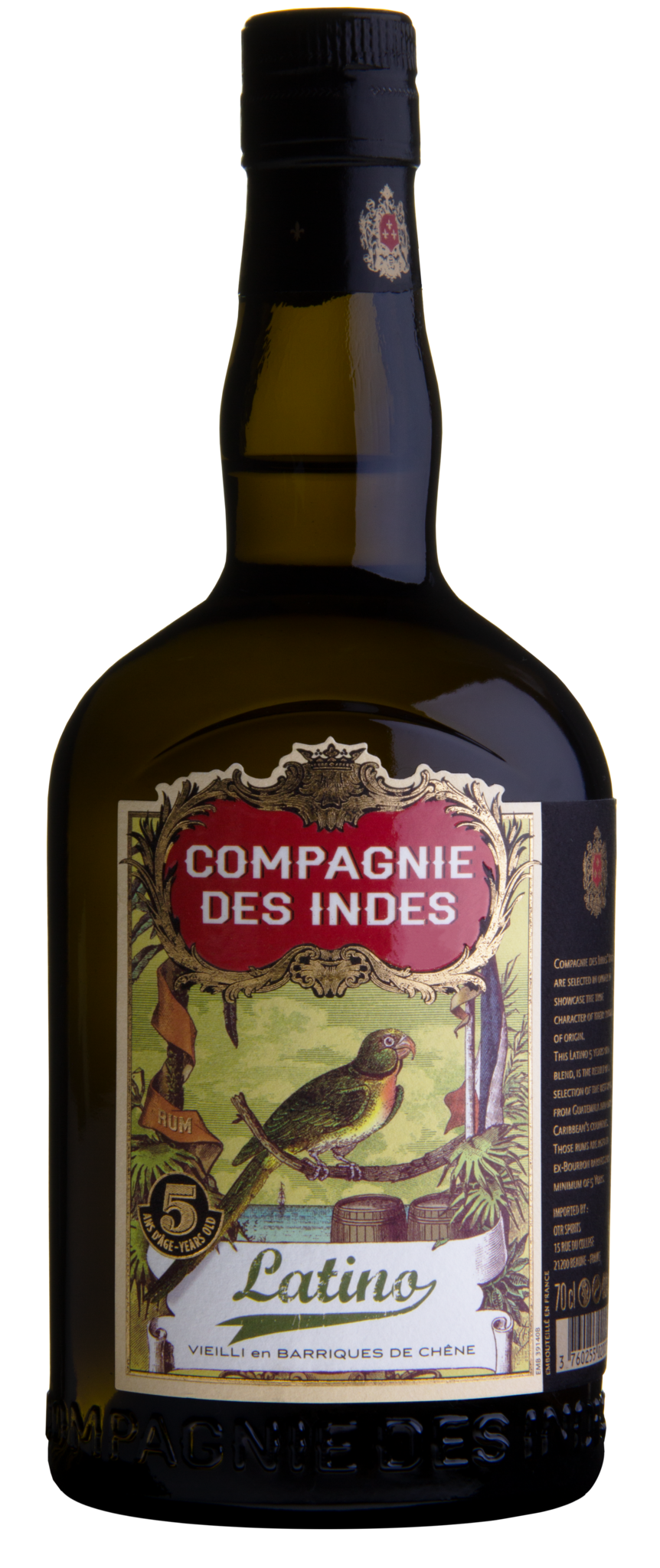 of 5 Indes Compagnie World Years Fine 40% ltr Old - Latino Spirits Whiskysite.nl 0,70 Des