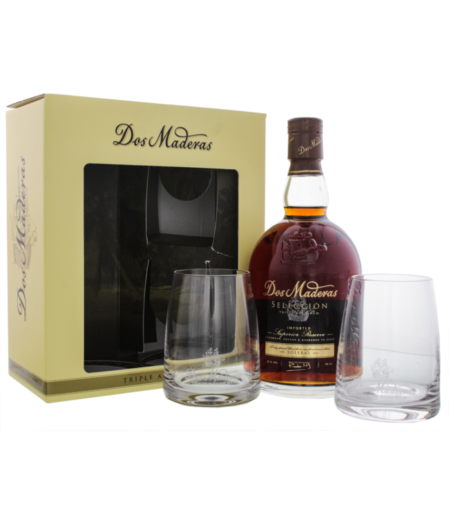 Dos Maderas Seleccion + 2 glazen 0,70 ltr 42%