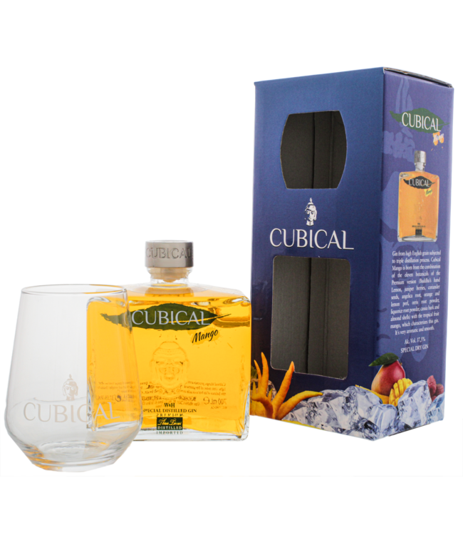 Cubical Premium Special Distilled Gin Mango + Glass 0,70 ltr 37,5%