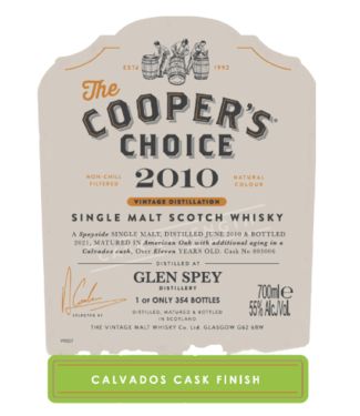 Glen Spey Glen Spey 11 Years Old 2010 Cooper's Choice 0,70 ltr 55%