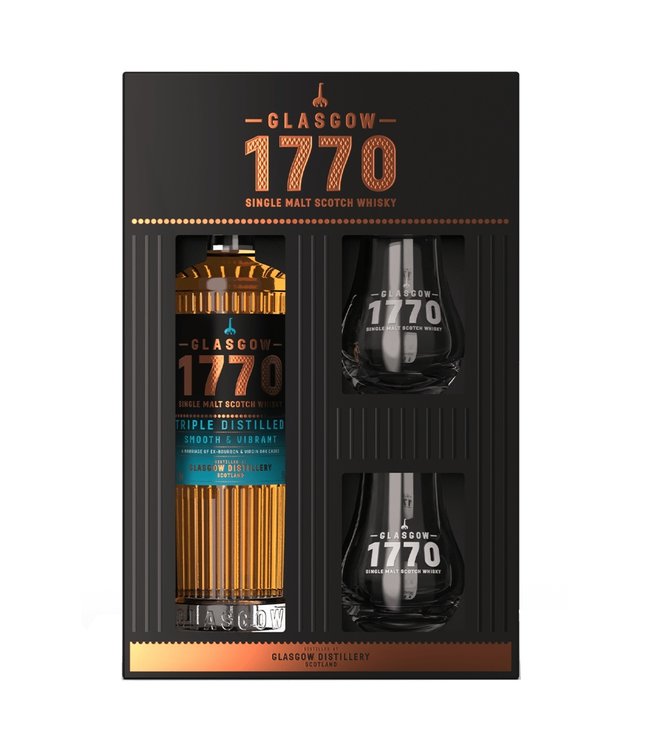 1770 Glasgow Distillery Triple Distilled Met 2 Glazen 0,50 ltr 46%