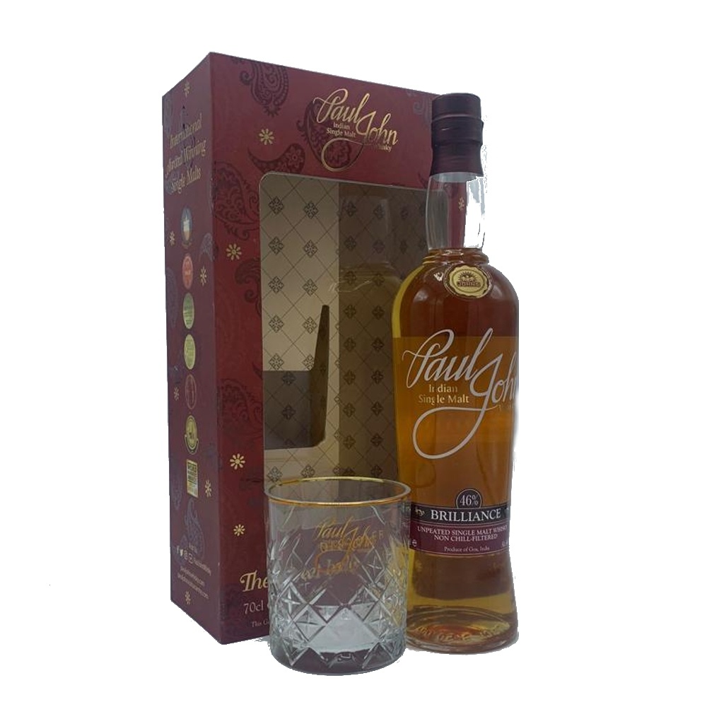Whisky Paul John Brilliance Giftbox Met Glas 0,70 ltr 46%