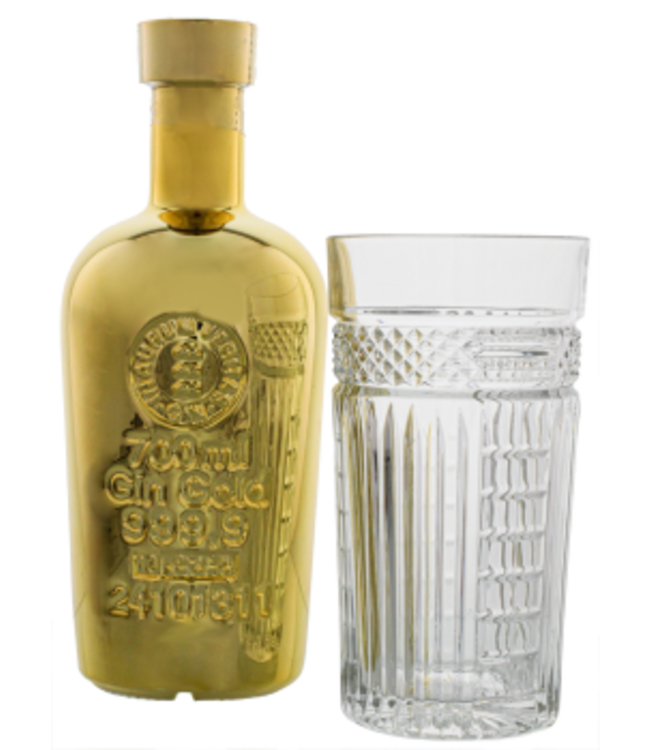 Gin Gold 999,9 Giftpack Met Glas 0,70 ltr 40%