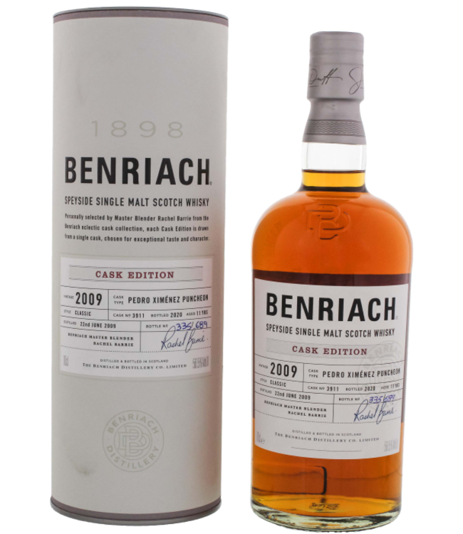 BenRiach Cask Edition 2009/2020 Cask No. 3911 PX Puncheon Finish Single Malt Whisky 0,70 ltr 56,5%
