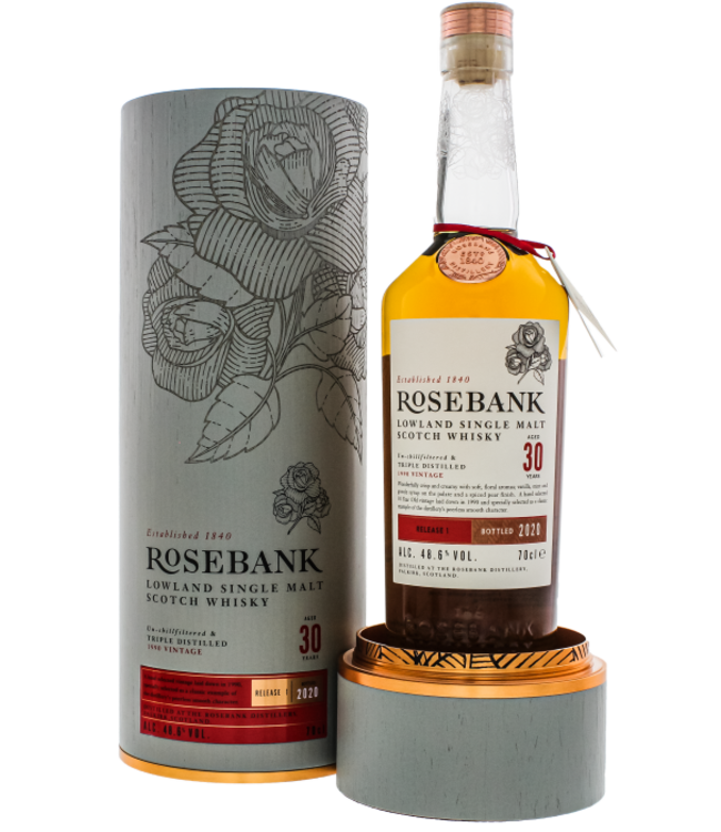 Rosebank 30 Years Old 1990/2020 Release 1 Triple Distilled 0,70 ltr 48,6%
