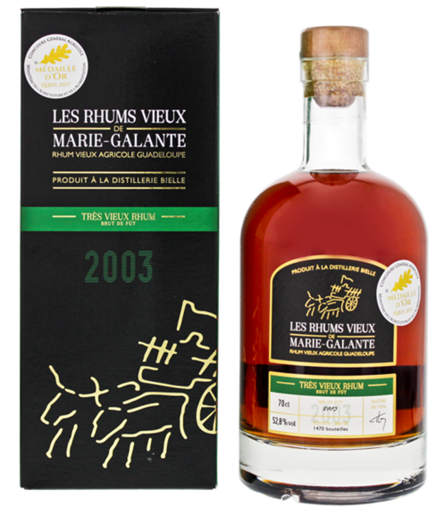 Les Rhums Vieux de Marie Galante Bielle Tres Vieux 2003 0,70 ltr 52,8%
