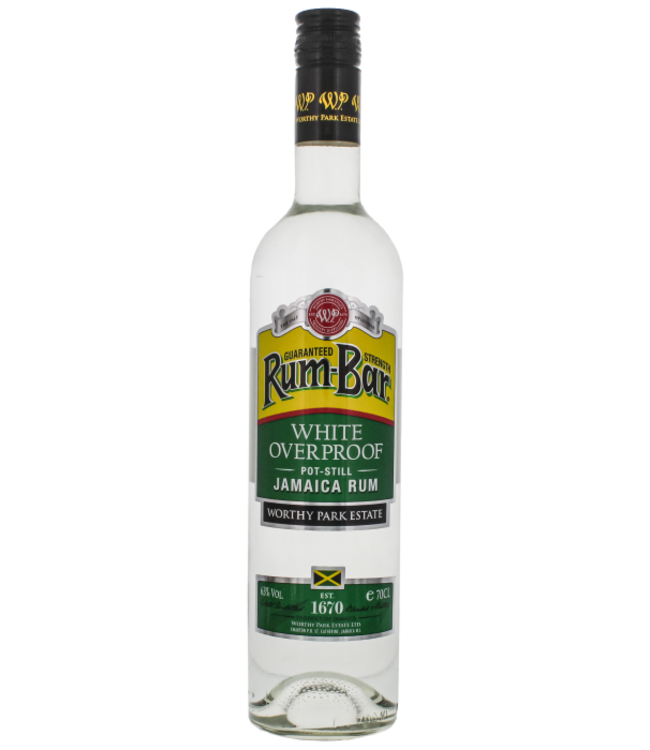 Rum Bar Worthy Park Estate Overproof White Pot Still Rum 0,70 ltr 63%