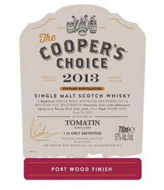 Tomatin Tomatin 8 Years Old 2013 Cooper's Choice 0,70 ltr 57%