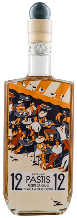 12/12 Pastis de Saint Tropez Rendezvous en Terrasse 0,70 ltr 45%