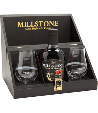 Millstone Millstone Single Malt Peated PX Met 2 Glazen in Kist 0,35 ltr 46%