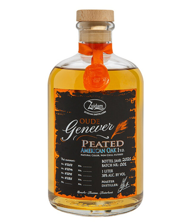 Zuidam Oude Jenever 1 Years Old Peated American Oak 1,00 ltr 38%