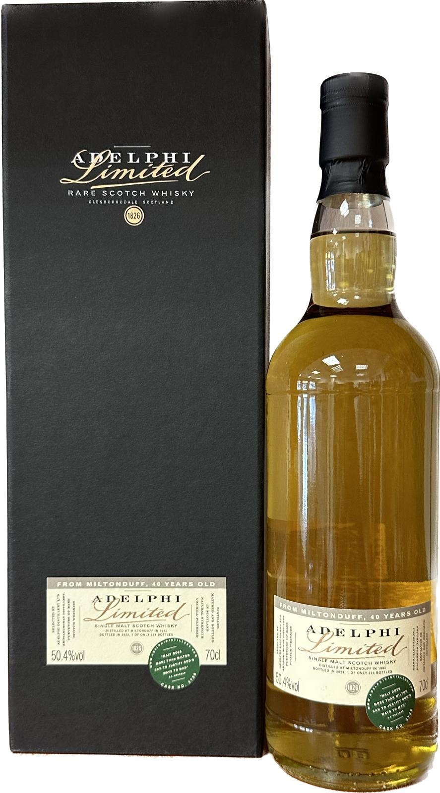 Adelphi Miltonduff 40 Years Old 1982 Cask 3726 0,70 ltr 50,4%