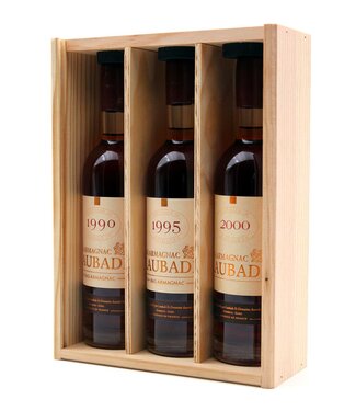 Laubade Bas Armagnac Laubade Houten kist (2000-1995-1990) 3 x 0,25 ltr