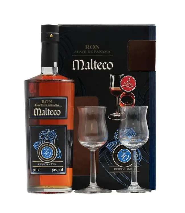 Malteco 10 Years Old Met 2 Glazen 0,70 ltr 40%