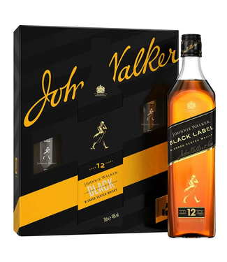 Johnnie Walker Johnnie Walker Black 12 Years Old Giftpack Met Glazen 0,70 ltr 40%