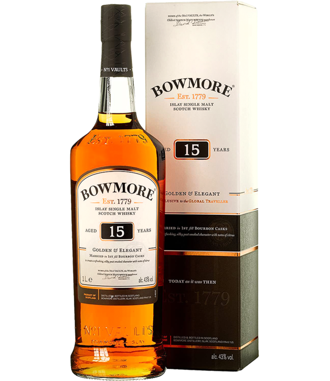 Bowmore 15 Years Old Golden & Elegant 1,00 ltr 43%