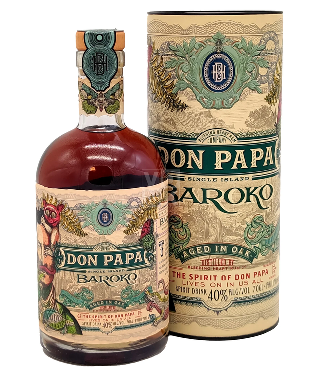 Don Papa Fine - Baroko Whiskysite.nl With ltr Tube Spirits 0,70 40% World Rum of