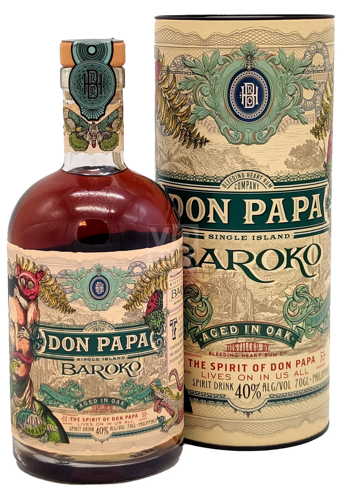 Don Papa Rum Baroko With Tube 0,70 ltr 40% -  World