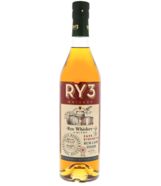 Ry3 Blended Rye Whiskey Cask Strength Rum Cask Finish Batch PR#008 0,70 ltr 42,9%