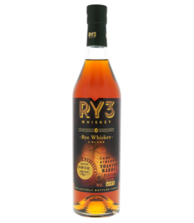 Ry3 Blended Rye Whiskey Cask Strength Toasted Barrel Finish Batch PR#008 0,70 ltr 60,8%