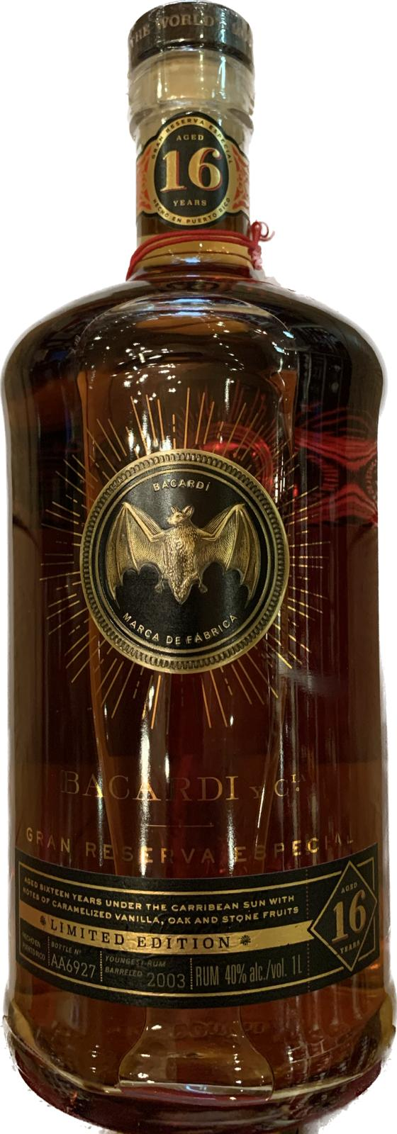 Bacardi Grand Reserva Especial 16 Years Old 1,00 ltr 40%