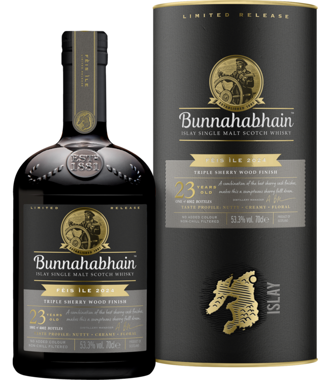 Bunnahabhain 23 Years Old Triple Sherrywood Feis Ile 2024 0.70 ltr 53.3%