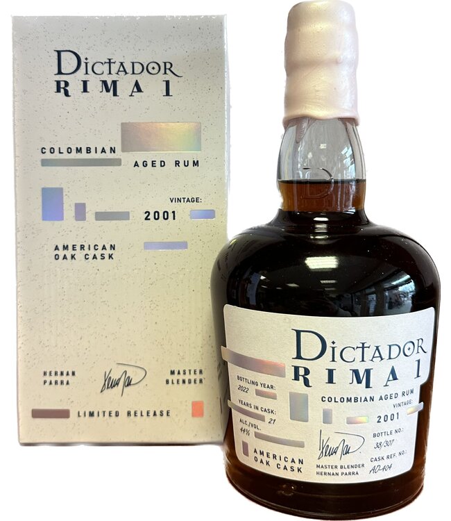 Dictador Rima American Oak Vintage 2001 0,70 ltr 44%