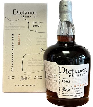 Dictador Dictador Parrafo Borbon Vintage 2003 0,70 ltr 50%