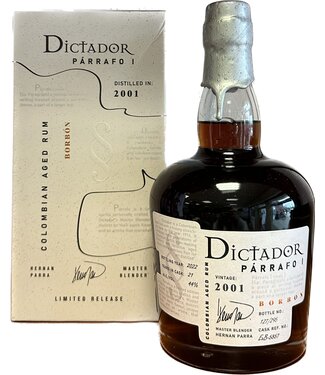 Dictador Dictador Parrafo Borbon Vintage 2001 0,70 ltr 44%