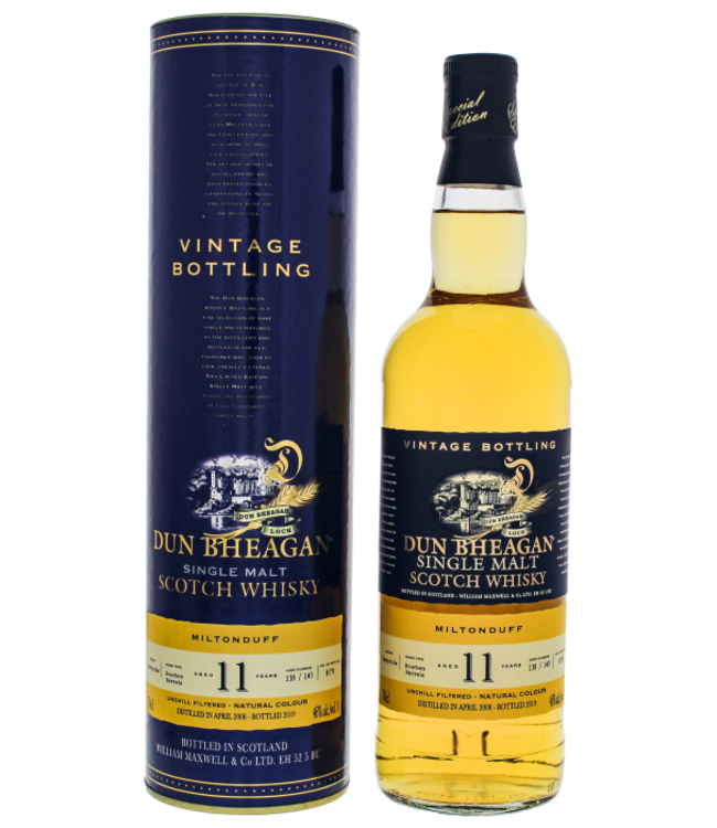 Dun Bheagan Miltonduff 11 Years Old 2008 0,70 ltr 46%