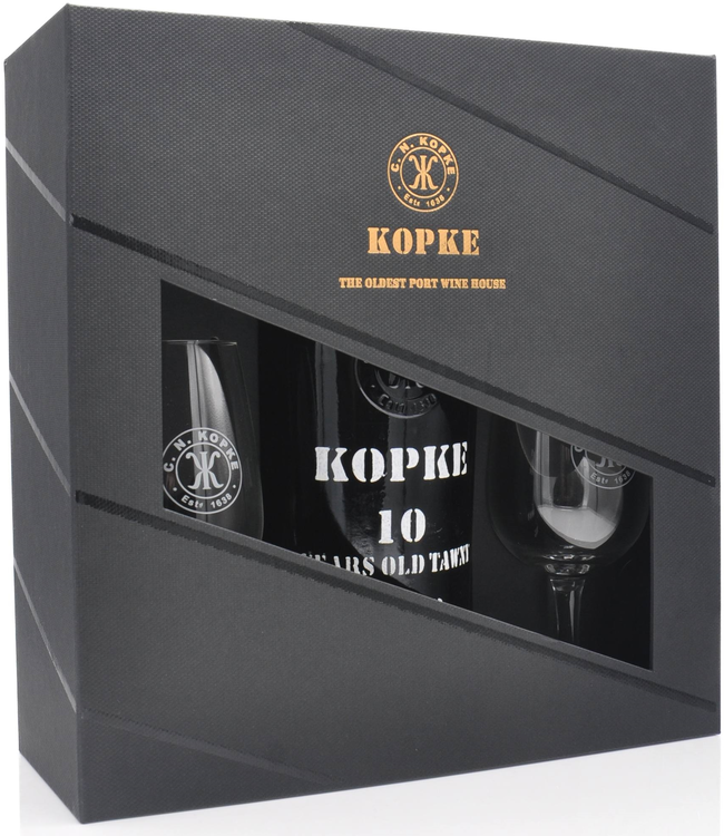 Kopke Port 10 Years Old Tawny + 2 Glazen 0,75 ltr 20%