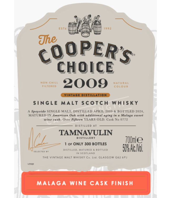 Tamnavulin 15 Years Old 2009 Cooper's Choice 0,70 ltr 50%