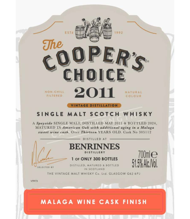 Benrinnes 13 Years Old 2011 Cooper's Choice 0,70 ltr 51,5%